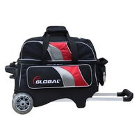 900Global 2 Ball Deluxe Roller Black/Red/Silver Bowling Bags