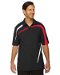 Review the Ash City Mens Impact Performance Polo Black Silk/Red/White