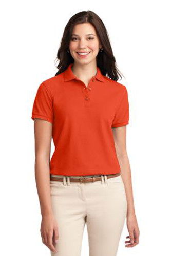 Orange polo shirt women best sale