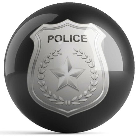 OnTheBallBowling Police Dept Shield Black Main Image