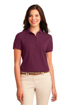 Port Authority Womens Silk Touch Polo Shirt Maroon Main Image