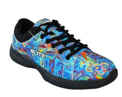 Elite Womens Blue Swirl Bowling Shoes