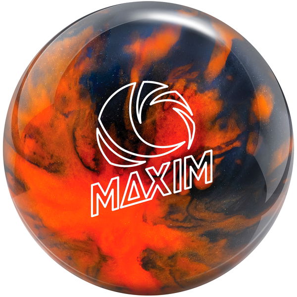 blue and orange bowling ball