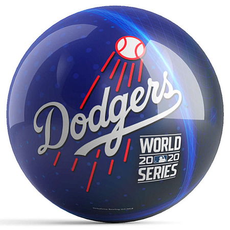 OnTheBallBowling MLB Los Angeles Dodgers 2020 World Series Champs Blue Streak Ball Main Image