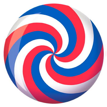 Brunswick Red/White/Blue Spiral Glow Viz-A-Ball Main Image