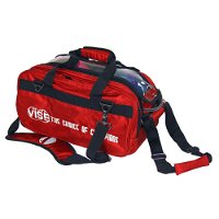 VISE 2 Ball "Clear Top" Tote Roller Red Bowling Bags