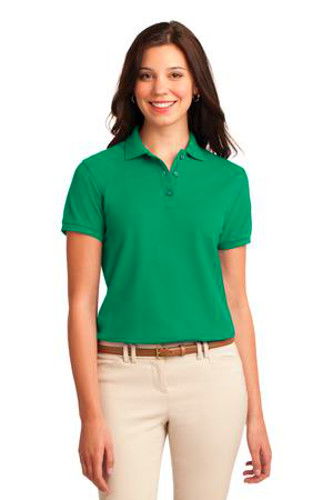 Port Authority Womens Silk Touch Polo Shirt Kelly Green MAIN Image - Main Image