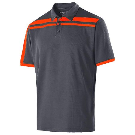 Holloway Mens Charge Polo Carbon/Orange Main Image