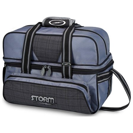 Storm 2 Ball Deluxe Tote Charcoal Plaid/Grey/Black Main Image