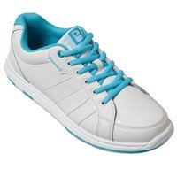 Women's KR WIDE Satin Bowling Shoes White/Aqua Sizes 9 1/2 WIDE 