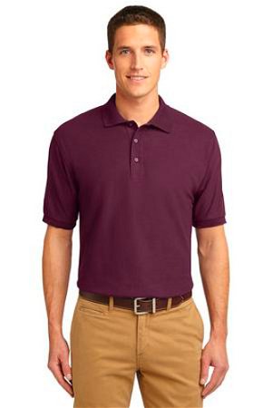 Port Authority Mens Silk Touch Polo Shirt Maroon Main Image