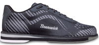 Brunswick Mens Command Right Hand Black/Grey Bowling Shoes