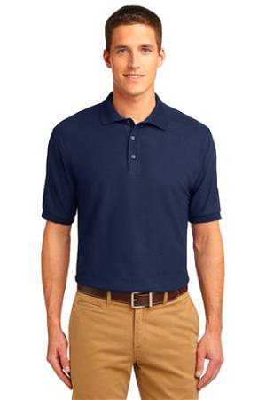 Port Authority Mens Silk Touch Polo Shirt Navy Main Image