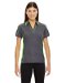 Review the Ash City Womens Sonic Performance Polo Black Silk/Acid Green