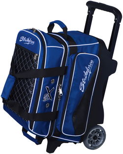 KR Strikeforce Royal Flush Double Roller Royal/Black Bowling Bags