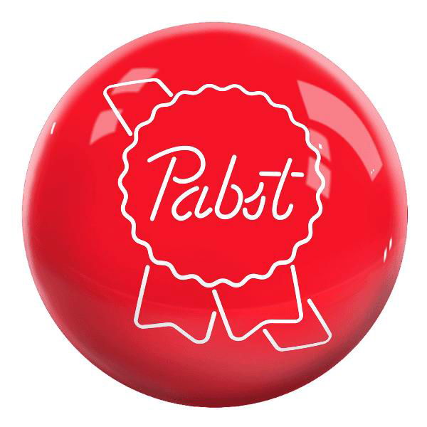 OnTheBallBowling Pabst Logo Ball Red MAIN Image - Main Image