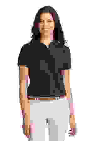 Port Authority Womens Silk Touch Polo Shirt Black MAIN Image - Main Image
