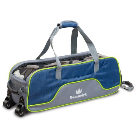 Brunswick Crown Deluxe Triple Tote/Roller Navy/Lime Main Image