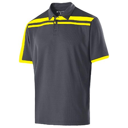 Holloway Mens Charge Polo Carbon/Yellow Main Image