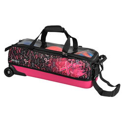 KR Strikeforce Fast Slim Triple Roller Tote Pink Ribbons Bowling Bags