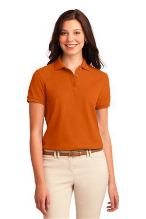 Port Authority Womens Silk Touch Polo Shirt Texas Orange Main Image
