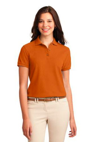 Port Authority Womens Silk Touch Polo Shirt Texas Orange MAIN Image - Main Image