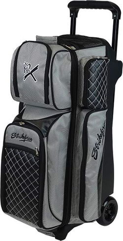 KR Strikeforce Royal Flush Triple Roller Silver Bowling Bags