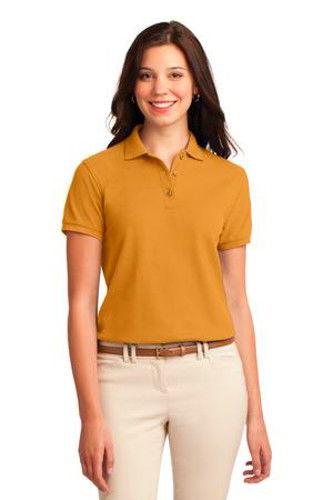 Port Authority Womens Silk Touch Polo Shirt Gold MAIN Image - Main Image