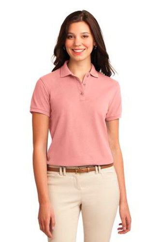 Port Authority Womens Silk Touch Polo Shirt Light Pink MAIN Image - Main Image