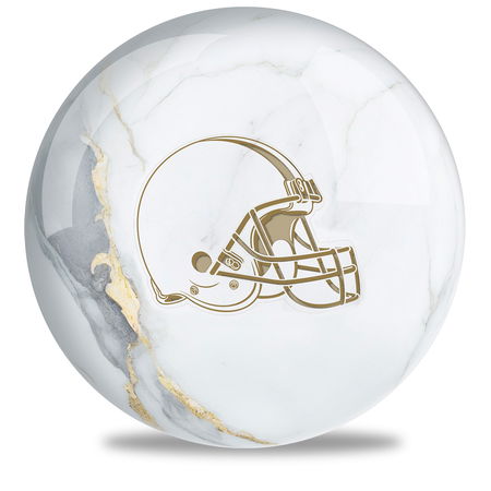 OnTheBallBowling NFL Cleveland Browns White Marble Ball Main Image