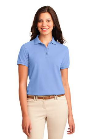 Port Authority Womens Silk Touch Polo Shirt Light Blue Main Image