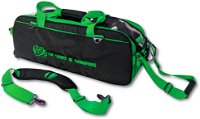 Vise 3 Ball Clear Top Roller/Tote Black/Green Bowling Bags