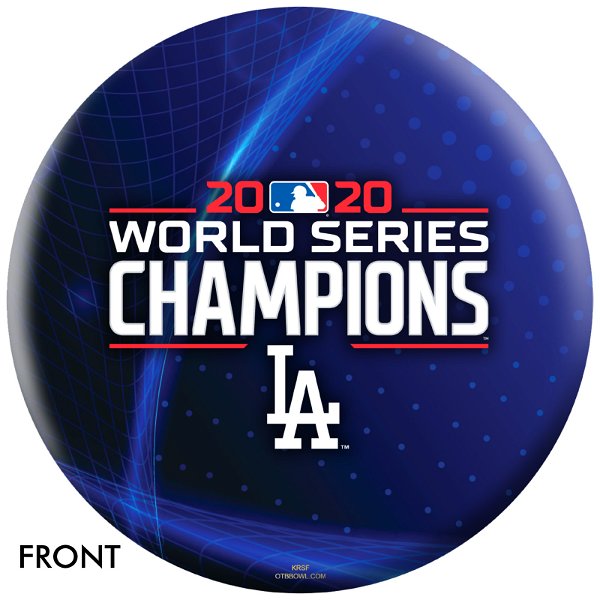 OnTheBallBowling MLB Los Angeles Dodgers 2020 World Series Champs Blue Streak Ball Main Image