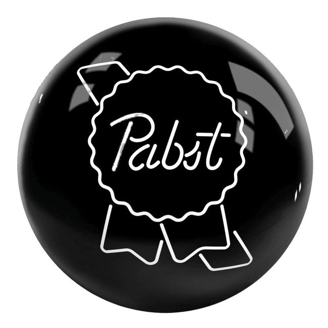 OnTheBallBowling Pabst Logo Ball Black MAIN Image - Main Image