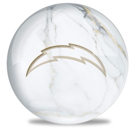 OnTheBallBowling NFL Los Angeles Chargers White Marble Ball Main Image