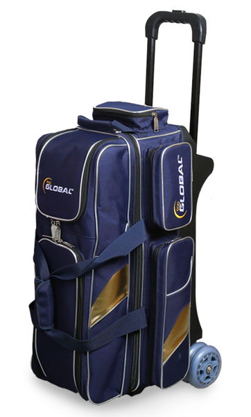 900 Global Deluxe Ball Roller Bowling Bag- Blue Gold ボウリング 