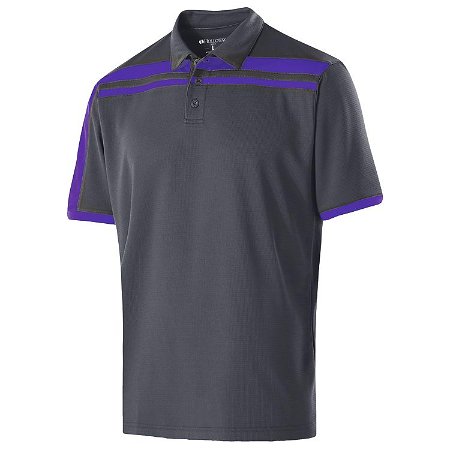 Holloway Mens Charge Polo Carbon/Purple Main Image