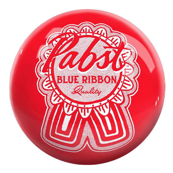 OnTheBallBowling Pabst Classic Ribbon Ball Red MAIN Image - Main Image