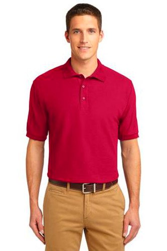 Port Authority Mens Silk Touch Polo Shirt Red Main Image