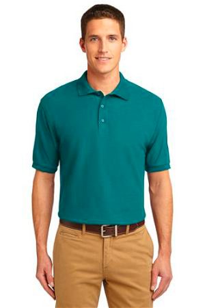Port Authority Mens Silk Touch Polo Shirt Teal Green Main Image
