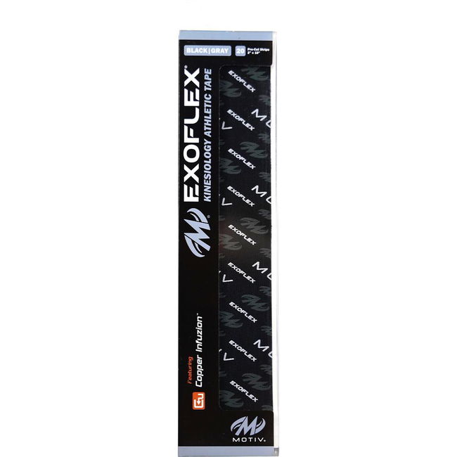 Motiv ExoFlex Kinesiology Pre-Cut Tape Black/Gray MAIN Image - Main Image
