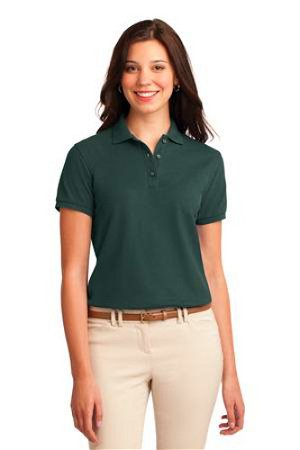 Port Authority Womens Silk Touch Polo Shirt Dark Green Main Image