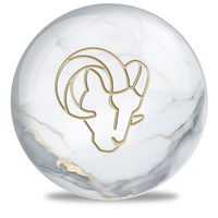 OnTheBallBowling NFL Los Angeles Rams White Marble Ball Bowling Balls