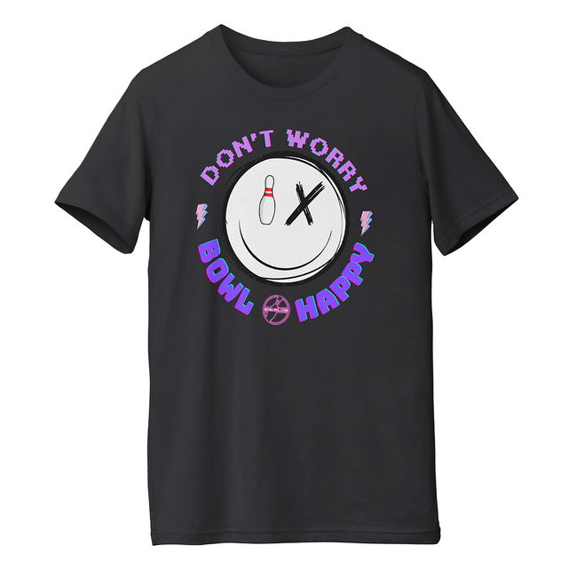 Exclusive Bowling.com Bowl Happy Neon T-Shirt Black MAIN Image - Main Image