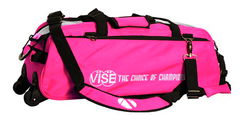 Vise 3 Ball Clear Top Roller/Tote Pink Bowling Bags