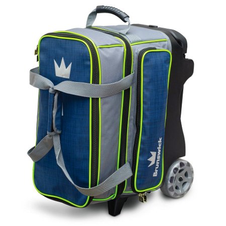 Brunswick Crown Deluxe Double Roller Navy/Lime Main Image