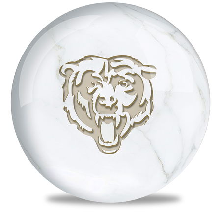 OnTheBallBowling NFL Chicago Bears White Marble Ball Main Image