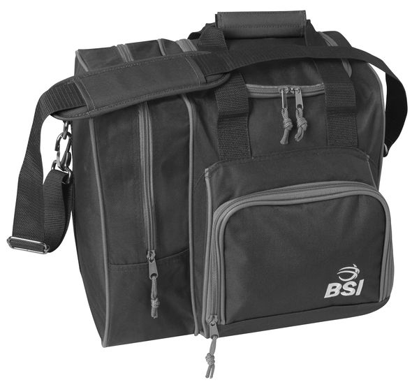 BSI Deluxe Single Ball Bowling Bag- Black/Orange