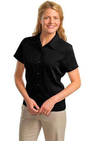 Port Authority Womens Easy Care Camp Shirt Black Main Image