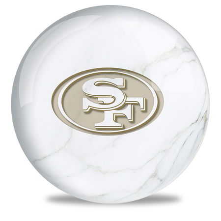 OnTheBallBowling NFL San Francisco 49ers White Marble Ball Main Image